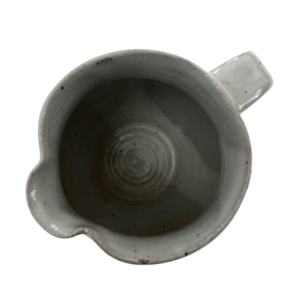 Vintage Studio Pottery Signed KH Blue Floral Salt Glaze Stoneware Creamer